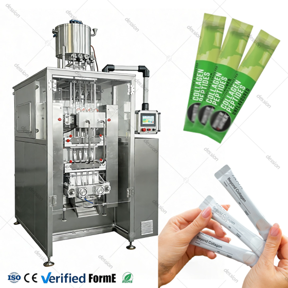 4 lanes collagen powder sachet stick packing machine automatic